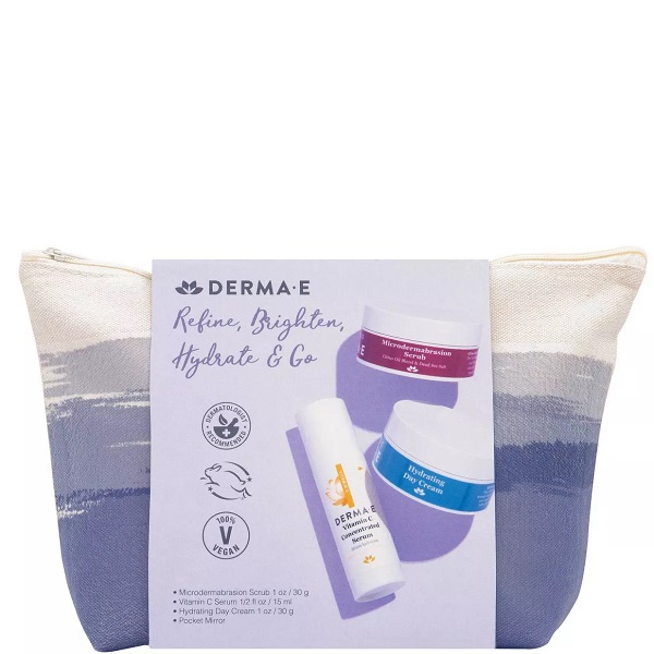 Derma E Refine Brighten Hydrate and Go Skincare Gift Set