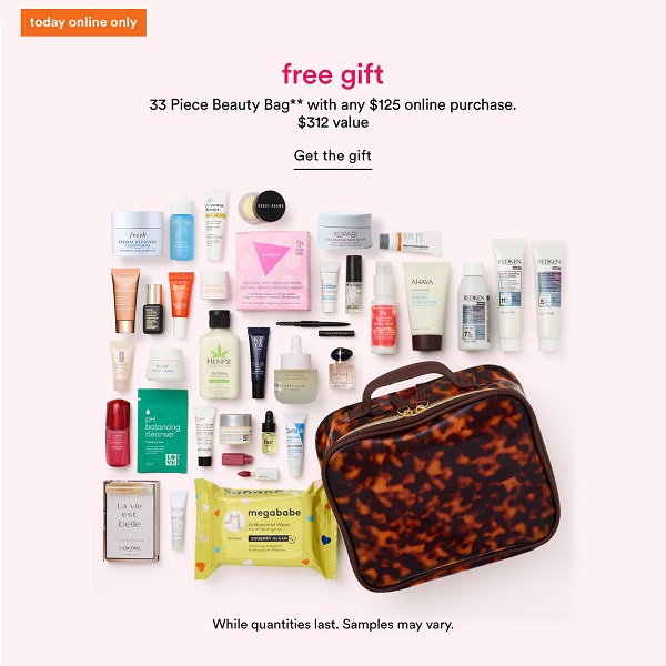 Ulta FREE Platinum & Diamond Exclusive 33 Piece Beauty Bag with $125 purchase