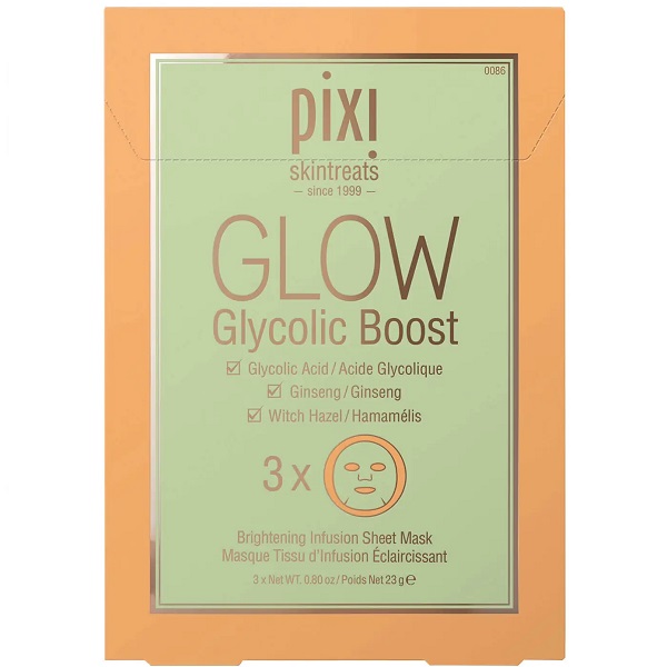PIXI GLOW Glycolic Boost Sheet Mask (Pack of 3)