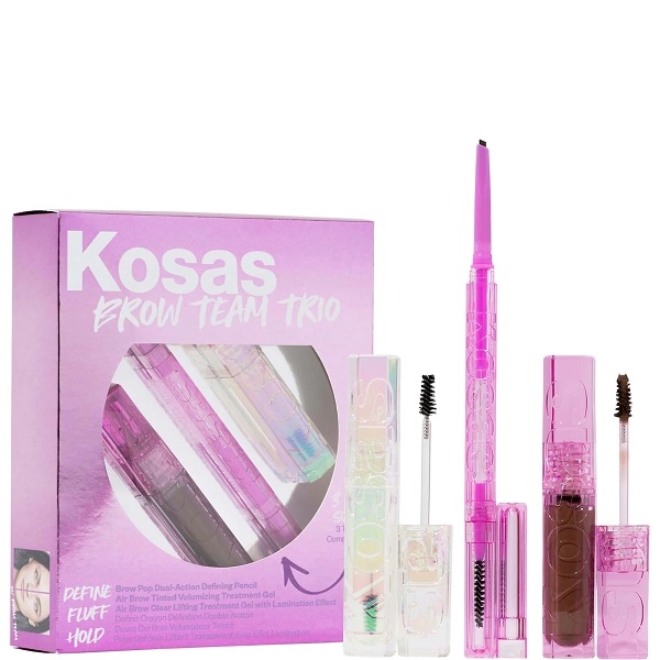 Kosas Brow Team Eyebrow Pencil + Eyebrow Gel Trio Set
