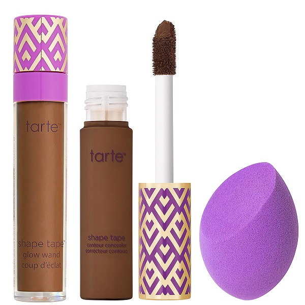 tarte Shape Tape Concealer, Glow Wand, and Sponge
