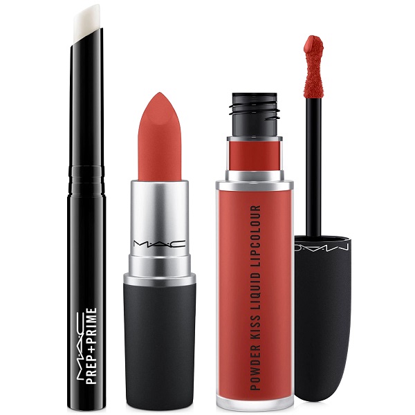 MAC Prep + Powder Kiss Lip 3 Piece Set Bold