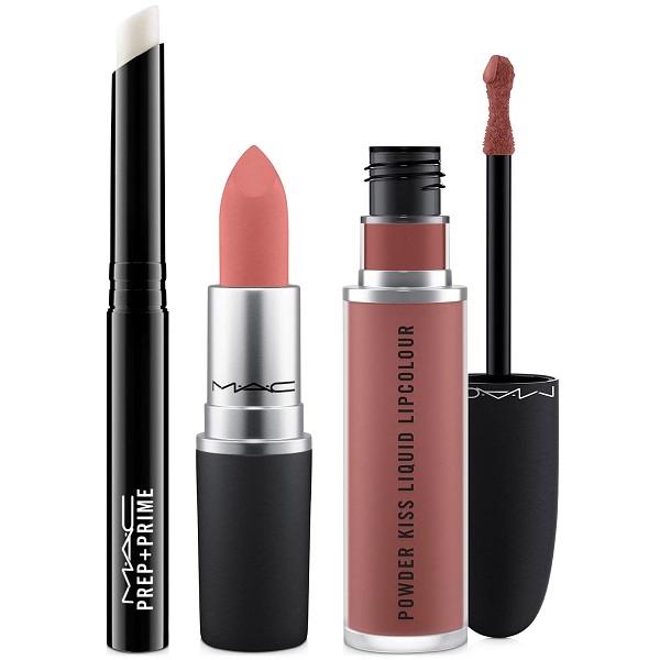 MAC Prep + Powder Kiss Lip 3 Piece Set Neutral