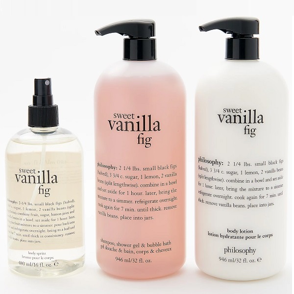 philosophy SUPER SIZE Fresh & Creamy Gel, Lotion & Body Spritz Set Vanilla Fig