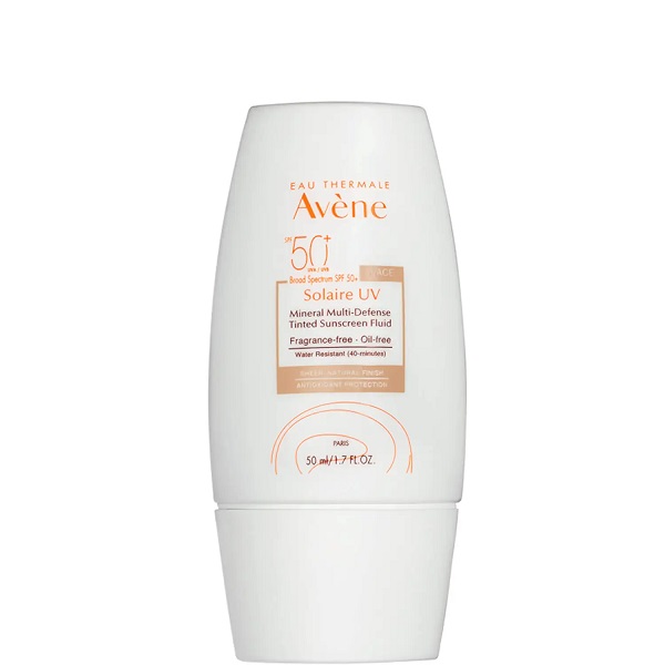 Avene Solaire UV Mineral Multi-Defense Tinted Sunscreen Fluid SPF 50+ 1.7 fl. oz.
