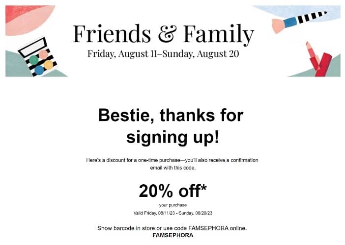 Sephora 2023 Friends & Family