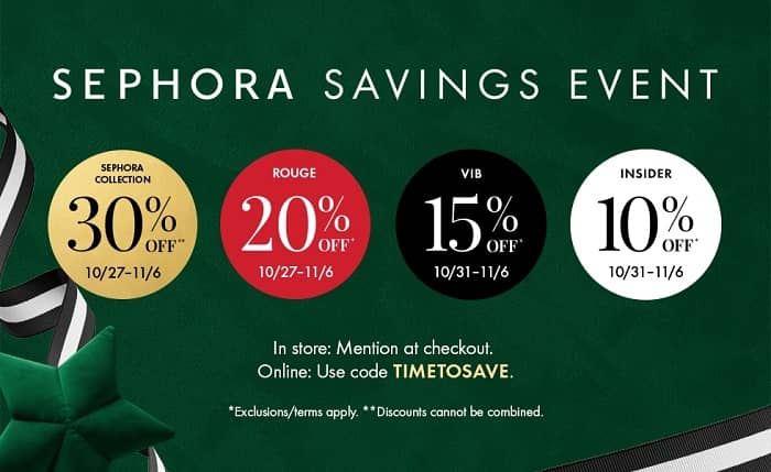 Sephora Fall Savings Event